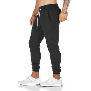 Mens Slim Casual Pants Solid Color Gyms