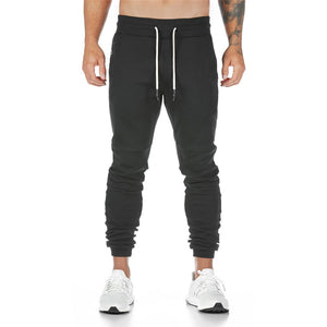 Mens Slim Casual Pants Solid Color Gyms 