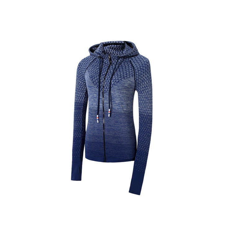 Front Zipper hooded Women's Yoga Shirts