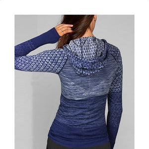 Front Zipper hooded Women's Yoga Shirts 