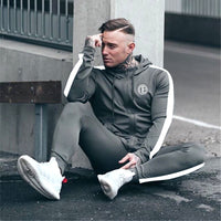 New Men Hoodies Pants Fitness Sportswear