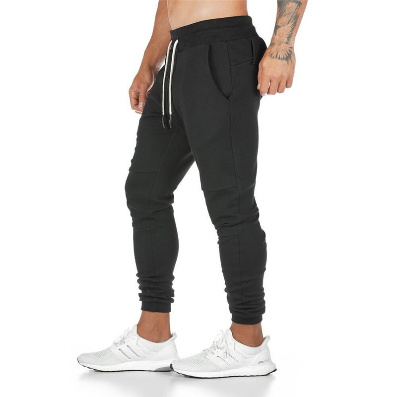 Mens Slim Casual Pants Solid Color Gyms 