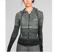 Front Zipper hooded Women's Yoga Shirts 