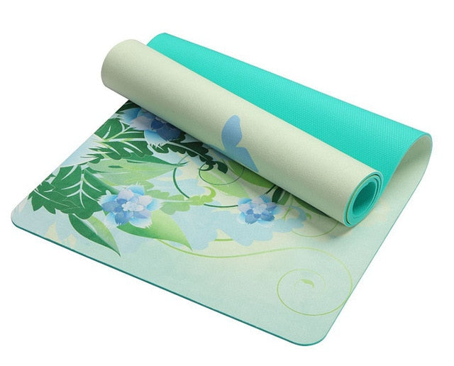 Lotus Pattern Suede TPE Yoga Mat