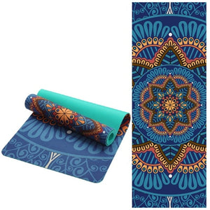 Lotus Pattern Suede TPE Yoga Mat